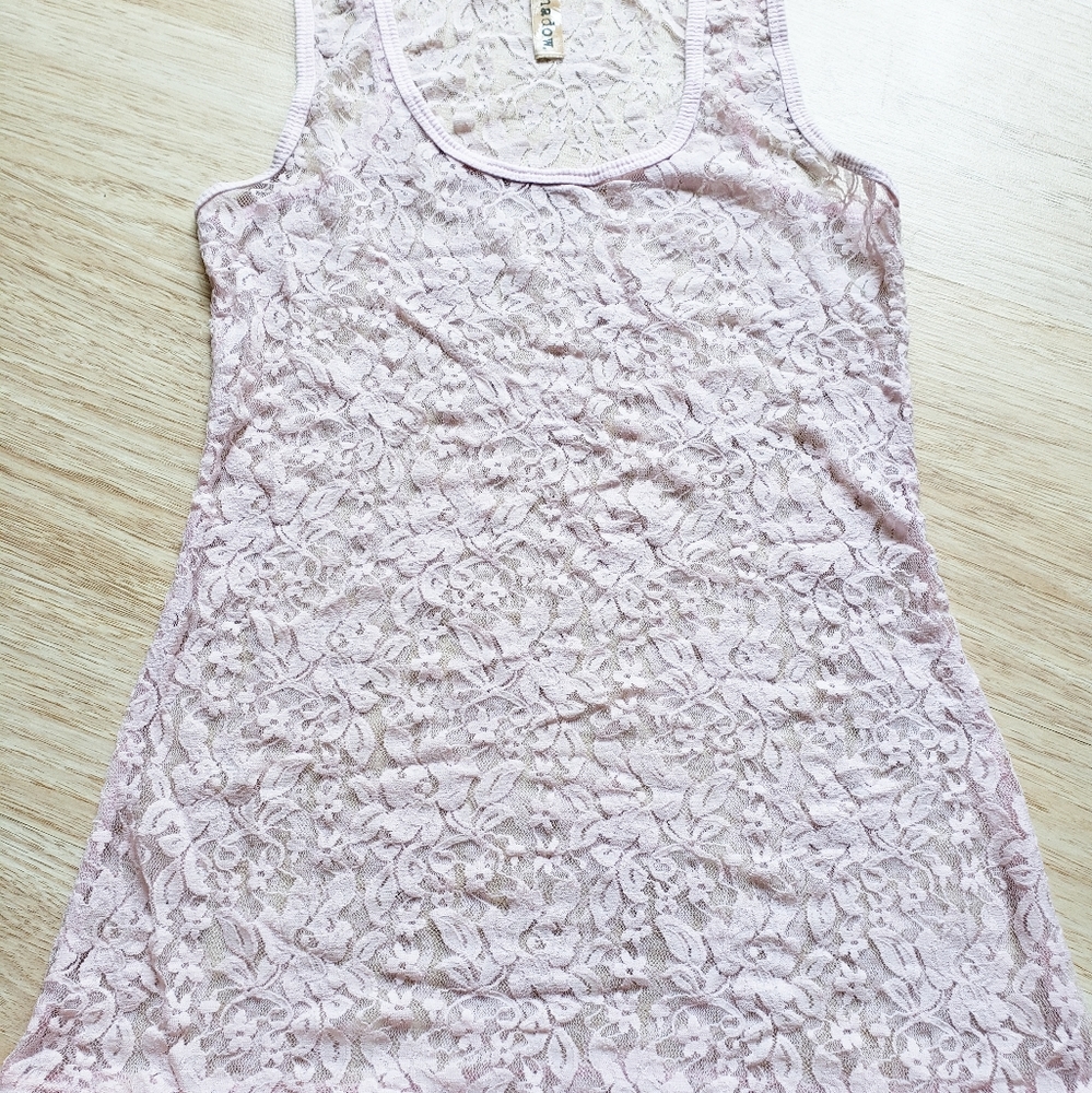 Eyeshadow Pink Lace Tank Top
